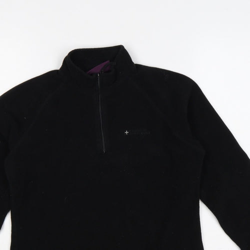 Mountain Warehouse Women Black UK 12 Pullover 1/4 Zip Fleece