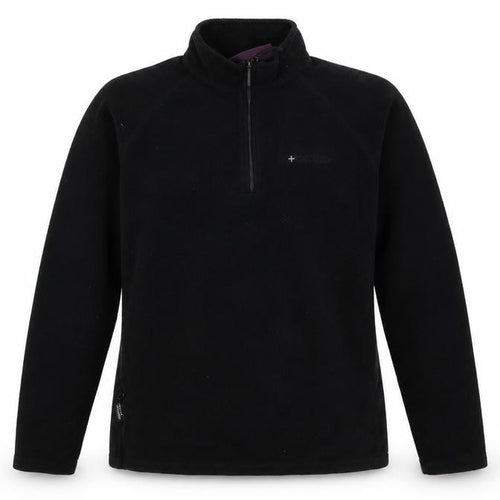 Mountain Warehouse Women Black UK 12 Pullover 1/4 Zip Fleece