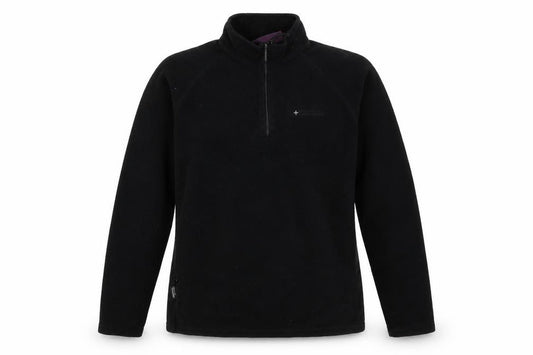 Front view of Mountain Warehouse Women Black UK 12 Pullover 1/4 Zip Fleece