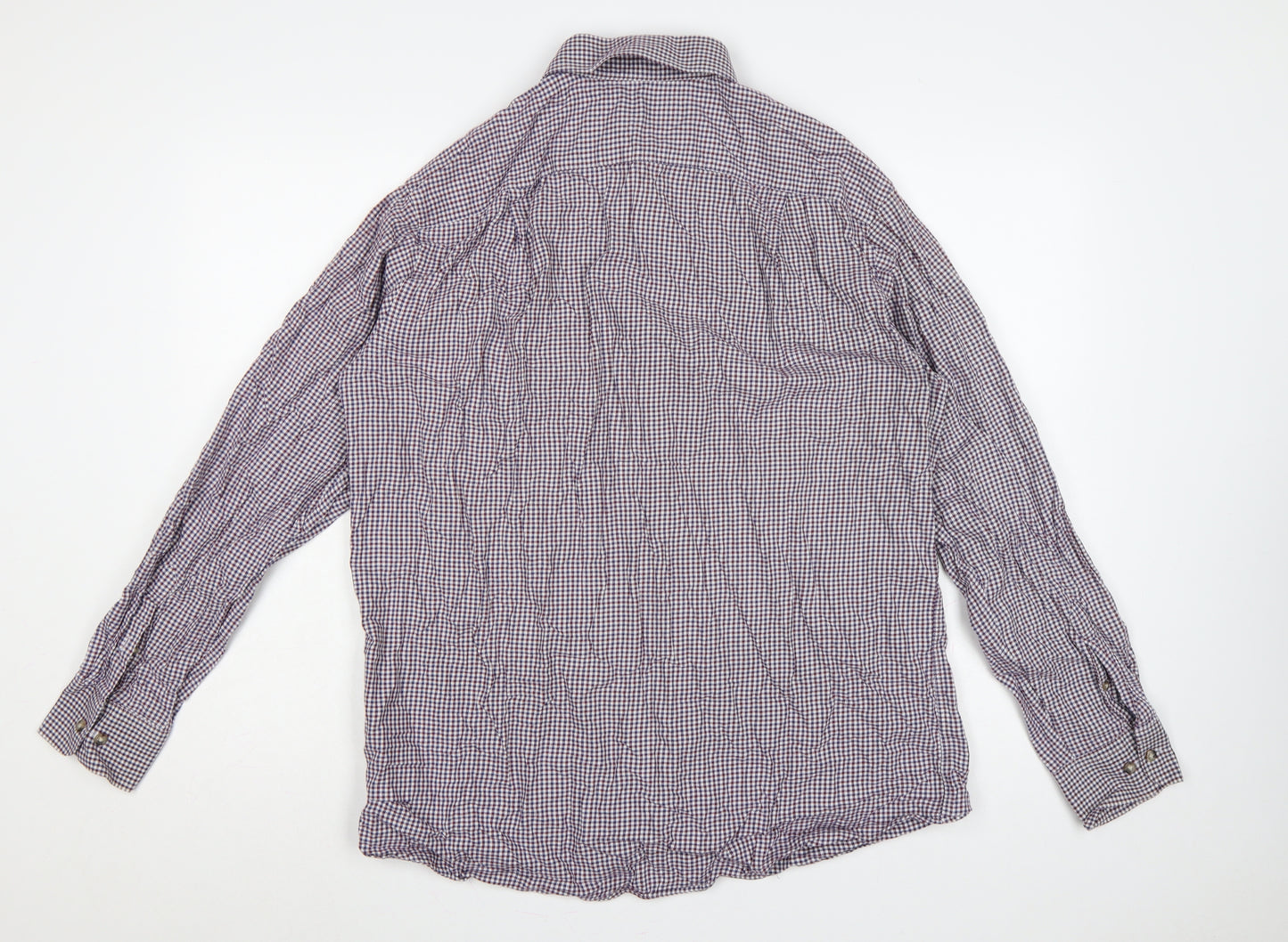 Marks and Spencer Men's Multicolour Check Shirt 16 Slim Fit