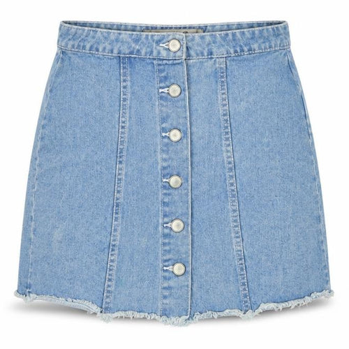Denim Co. Women’s Blue UK 12 A-Line Button Front Denim Mini Skirt