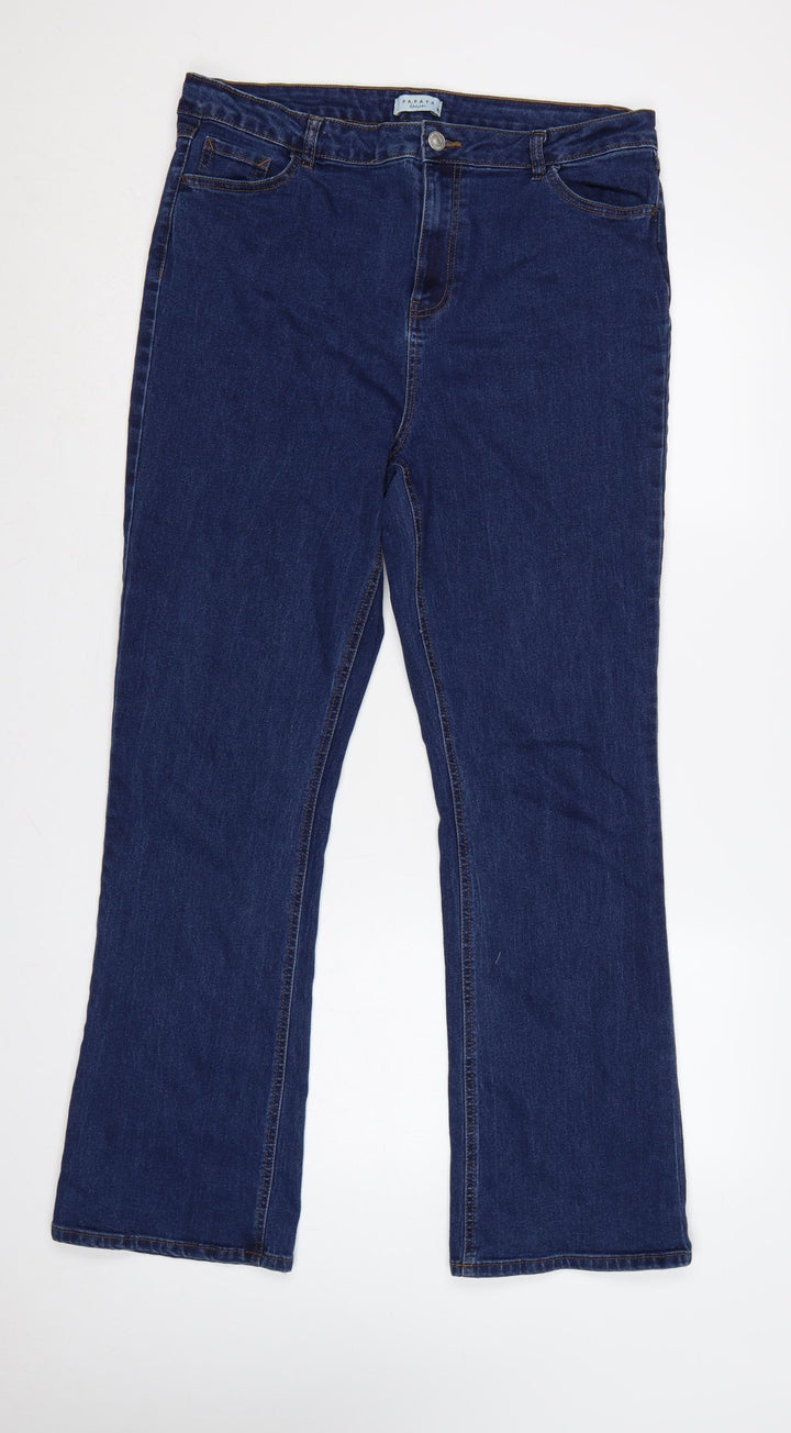 Papaya Women’s Blue Bootcut Stretch Jeans Size 18 L31 Dark Wash