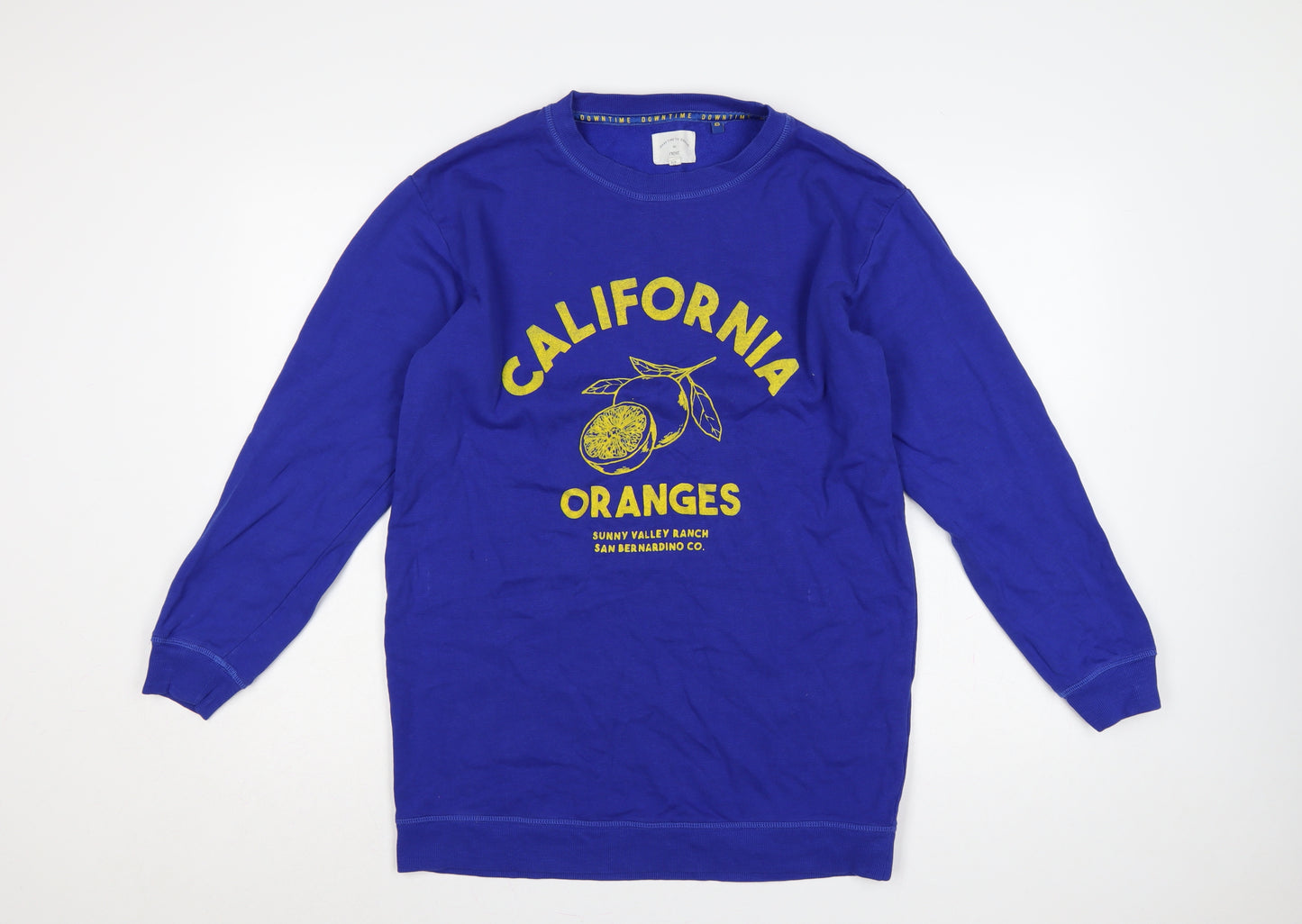 Next Women Blue UK 6 California Oranges Graphic Print Crew Sweatshirt