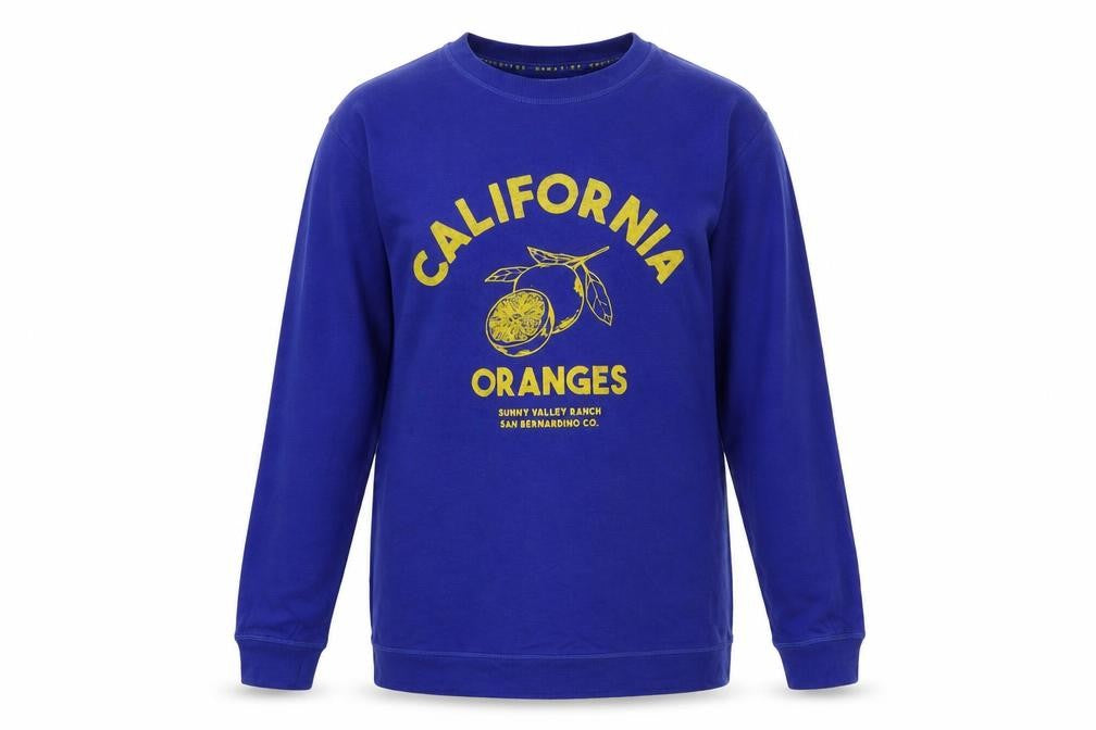 Next Women Blue UK 6 California Oranges Graphic Print Crew Sweatshirt