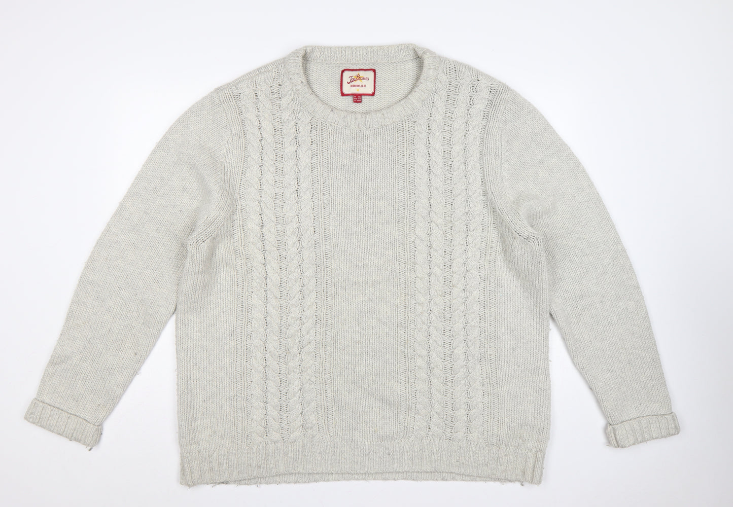 Joe Browns Men’s Ivory 2XL Cable Knit Wool Blend Crew Neck Jumper