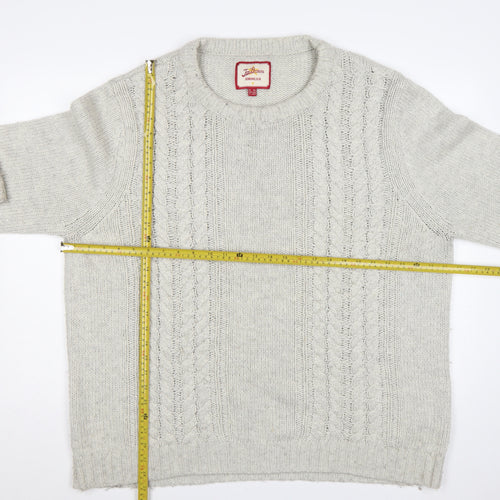 Joe Browns Men’s Ivory 2XL Cable Knit Wool Blend Crew Neck Jumper