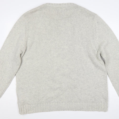 Joe Browns Men’s Ivory 2XL Cable Knit Wool Blend Crew Neck Jumper