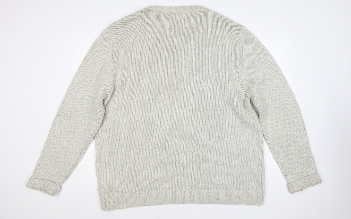 Joe Browns Men’s Ivory 2XL Cable Knit Wool Blend Crew Neck Jumper