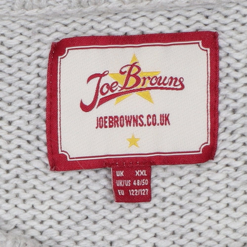 Joe Browns Men’s Ivory 2XL Cable Knit Wool Blend Crew Neck Jumper
