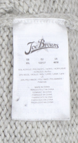 Joe Browns Men’s Ivory 2XL Cable Knit Wool Blend Crew Neck Jumper