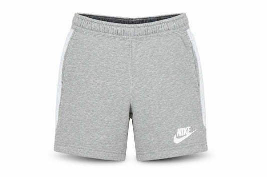Front view of Nike boys’ grey sweat shorts 8-9 years s 128-137cm logo pockets