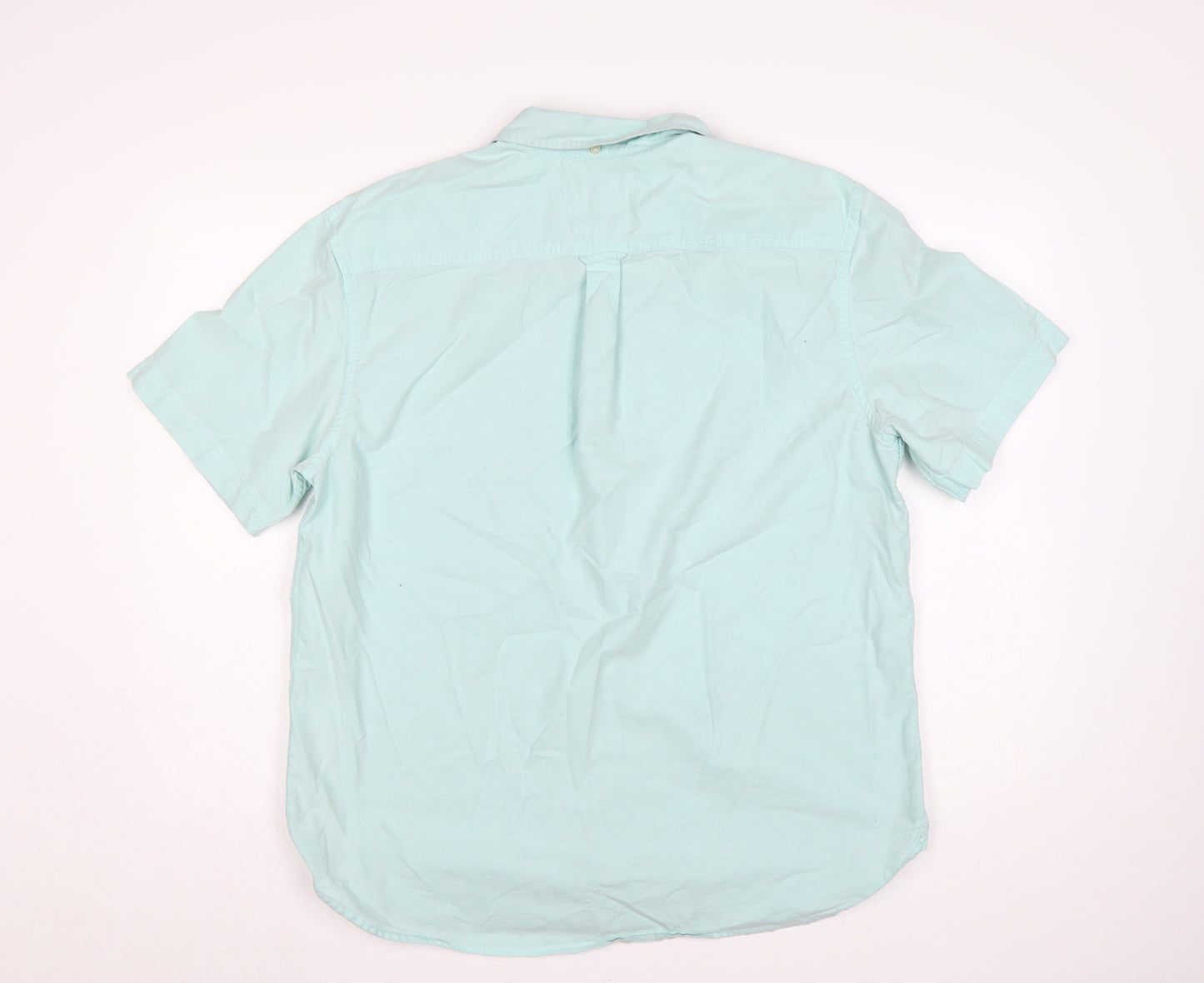 Marks and Spencer Men Green L Regular Cotton Button-Down Shirt