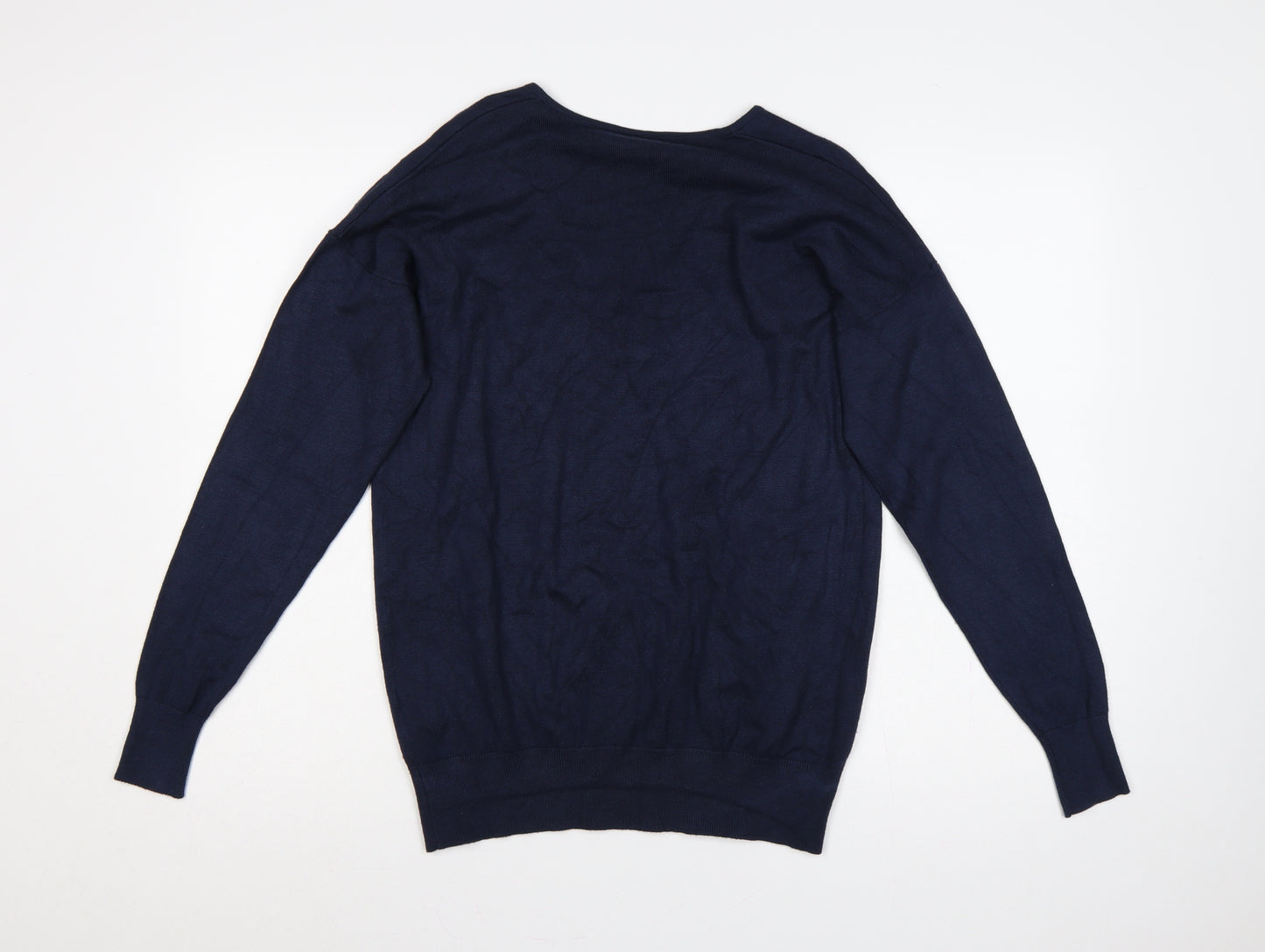 Capsule Women Blue UK 12 V-Neck Lightweight Knit Pullover Jumper