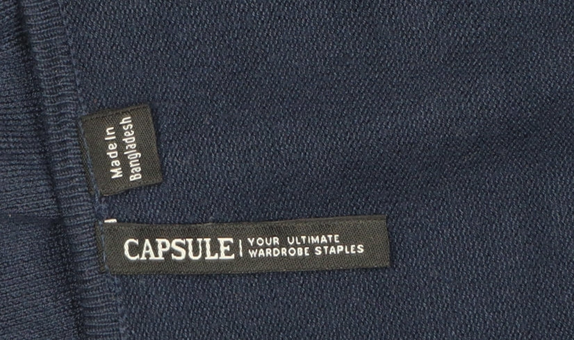 Capsule Women Blue UK 12 V-Neck Lightweight Knit Pullover Jumper