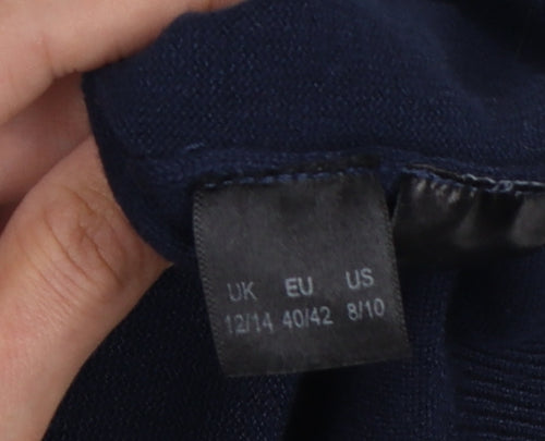 Capsule Women Blue UK 12 V-Neck Lightweight Knit Pullover Jumper