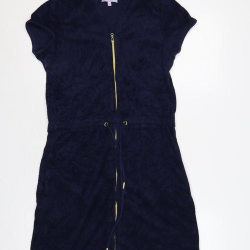 John Lewis Women’s Blue S Hooded Zip Knee Length Shift Dress