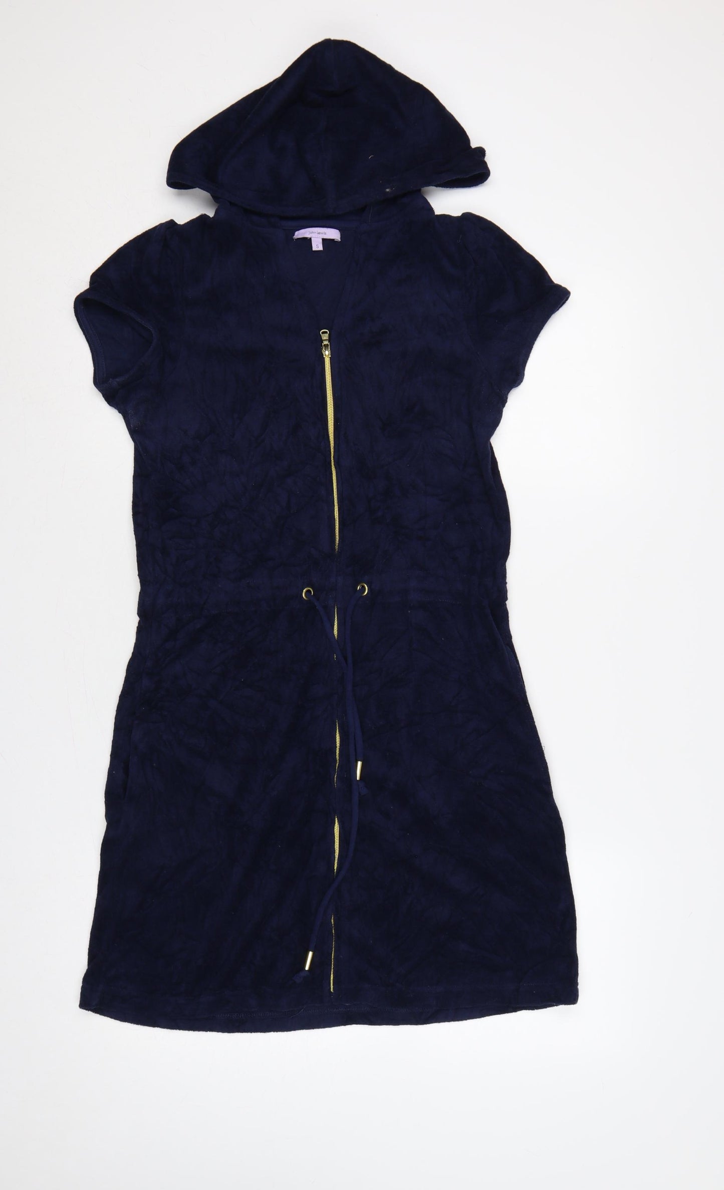 John Lewis Women’s Blue S Hooded Zip Knee Length Shift Dress