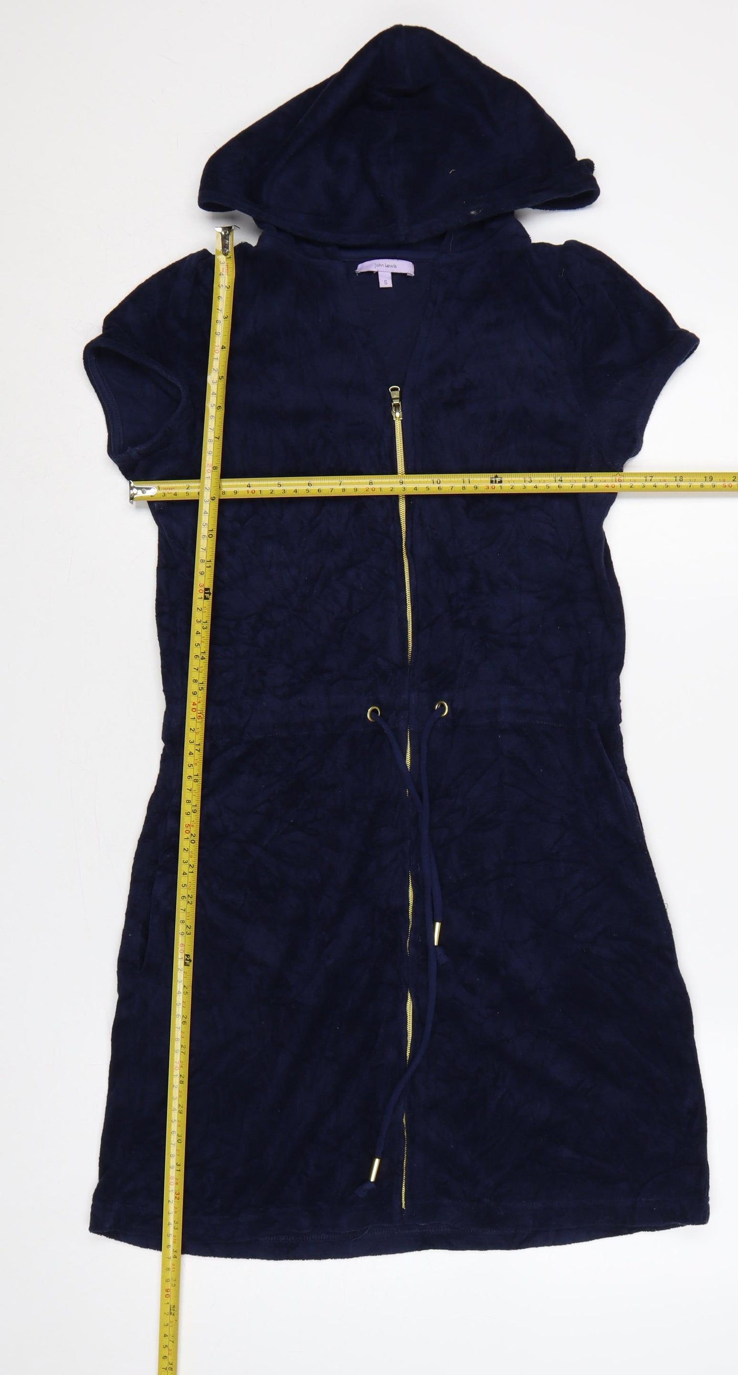 John Lewis Women’s Blue S Hooded Zip Knee Length Shift Dress