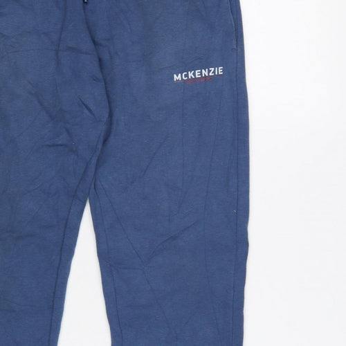 McKenzie Men’s Blue M Logo Cuffed Drawstring Jogger Sweatpants