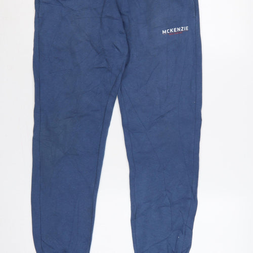 McKenzie Men’s Blue M Logo Cuffed Drawstring Jogger Sweatpants