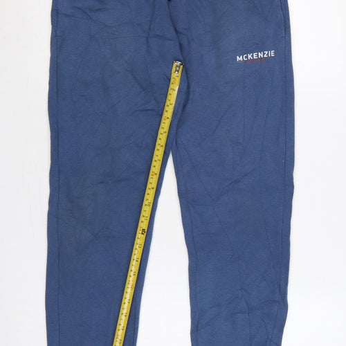 McKenzie Men’s Blue M Logo Cuffed Drawstring Jogger Sweatpants