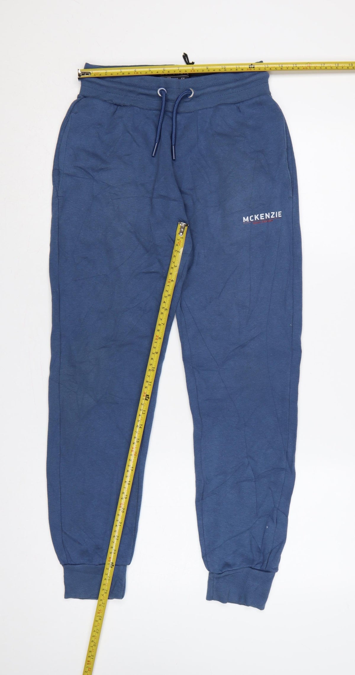McKenzie Men’s Blue M Logo Cuffed Drawstring Jogger Sweatpants