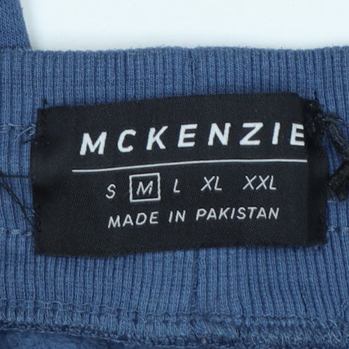 McKenzie Men’s Blue M Logo Cuffed Drawstring Jogger Sweatpants