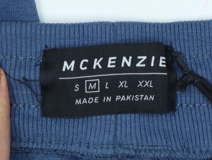 McKenzie Men’s Blue M Logo Cuffed Drawstring Jogger Sweatpants