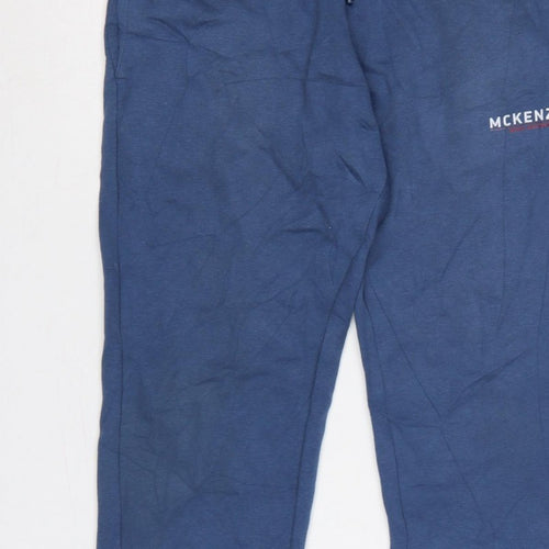 McKenzie Men’s Blue M Logo Cuffed Drawstring Jogger Sweatpants