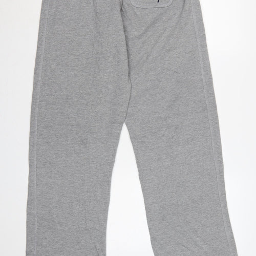 Head Mens Grey L Fleece Sweatpants Drawstring Zip Pocket Trousers