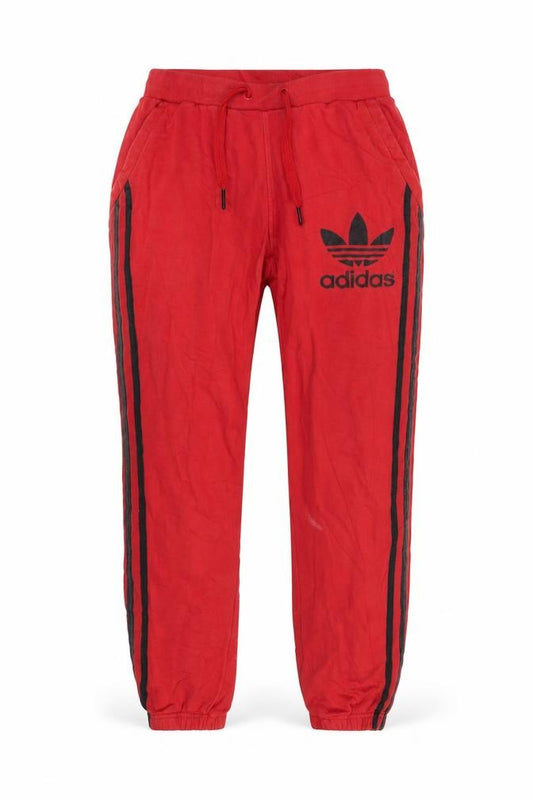 Adidas Men Red M Trefoil 3 Stripe Fleece Jogger Sweatpants