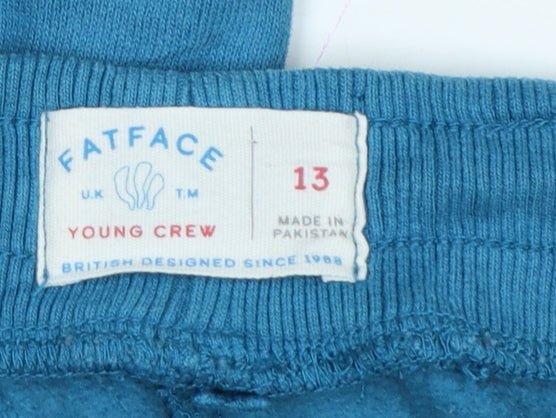 FatFace Girls Blue Size 13 Jogger Sweatpants Drawstring Cotton Blend