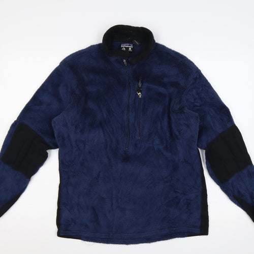 Patagonia Men’s Blue M Polartec 1/4 Zip Fleece Pullover Outdoor