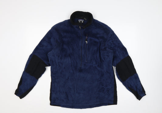 Patagonia Men’s Blue M Polartec 1/4 Zip Fleece Pullover Outdoor