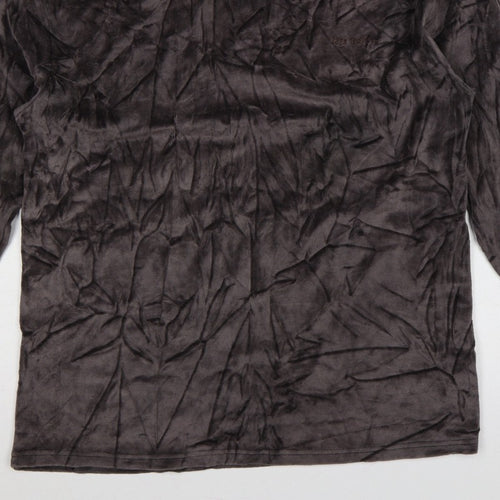 Urban Outfitters Men Grey L Crushed Velvet Crew Neck Pullover Sweatshirt