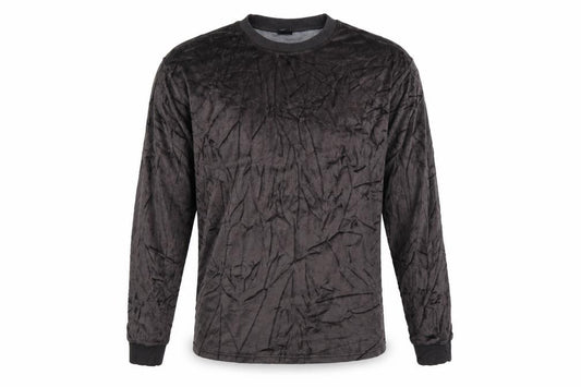 Urban Outfitters Men Grey L Crushed Velvet Crew Neck Pullover Sweatshirt