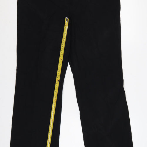 Marks & Spencer Women Black UK 16 Straight Leg Lined Trousers