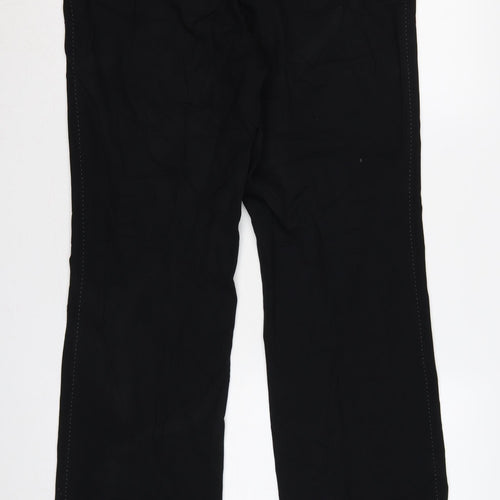 Marks & Spencer Women Black UK 16 Straight Leg Lined Trousers