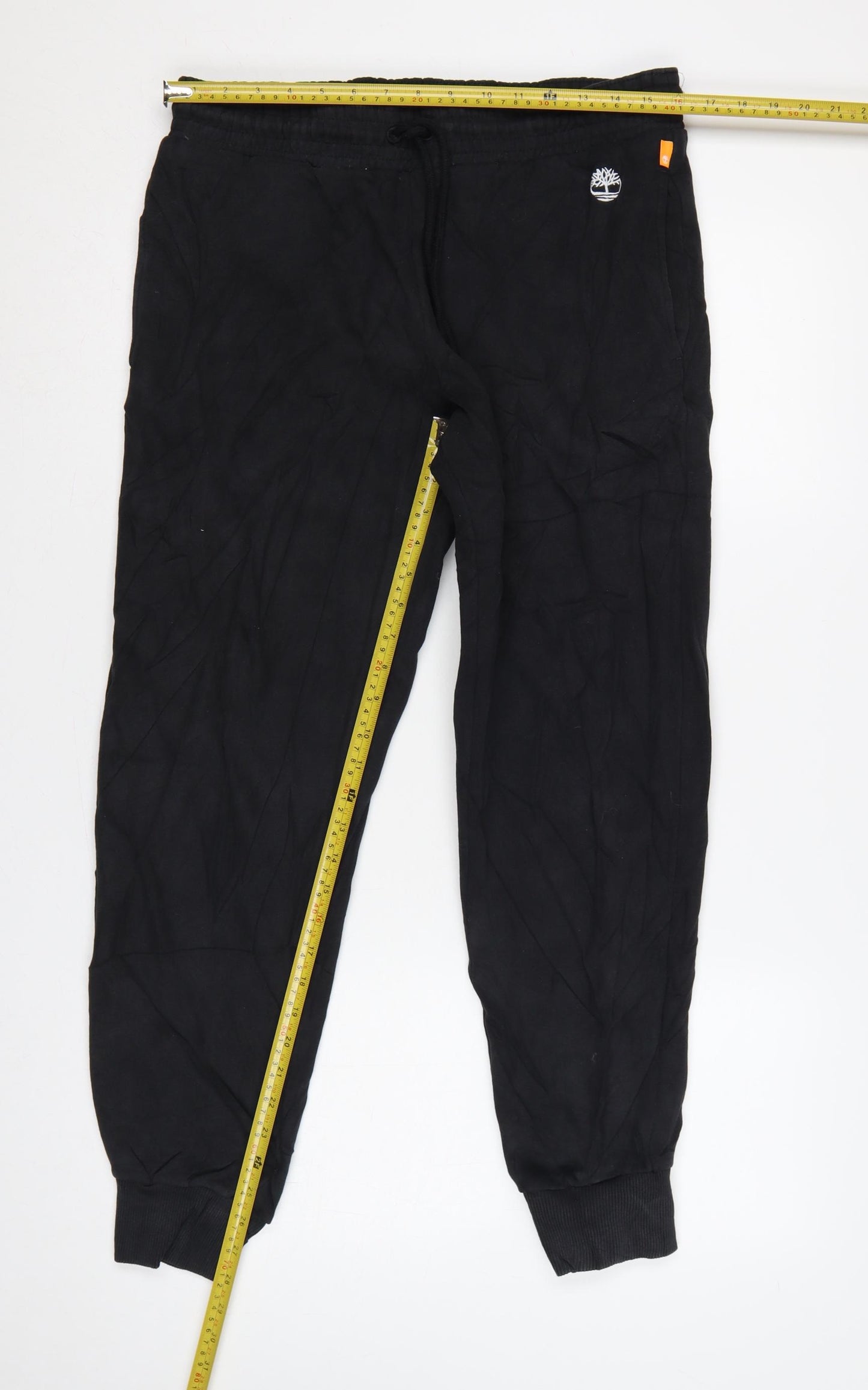 Timberland Men Black M Jogger Sweatpants Logo Drawstring Cuffed