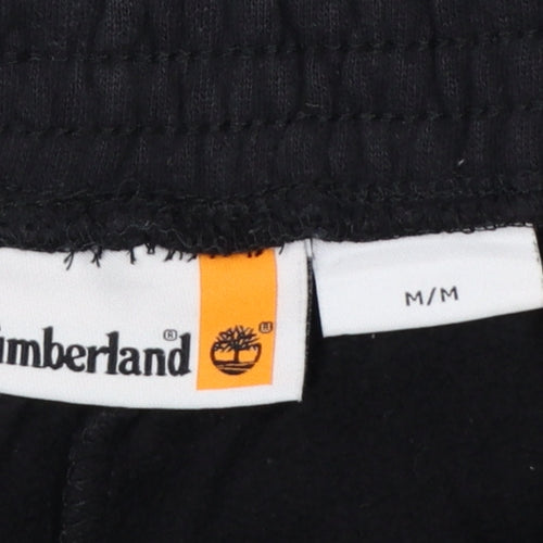 Timberland Men Black M Jogger Sweatpants Logo Drawstring Cuffed