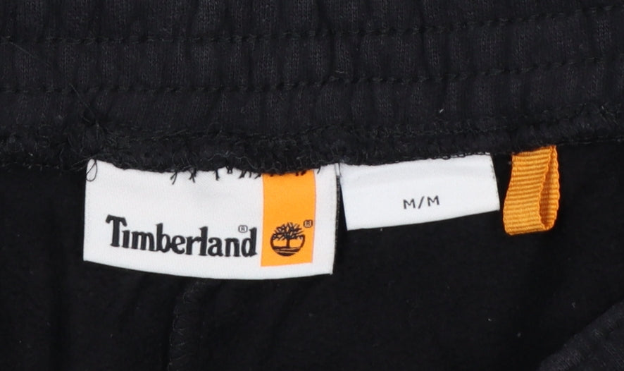 Timberland Men Black M Jogger Sweatpants Logo Drawstring Cuffed
