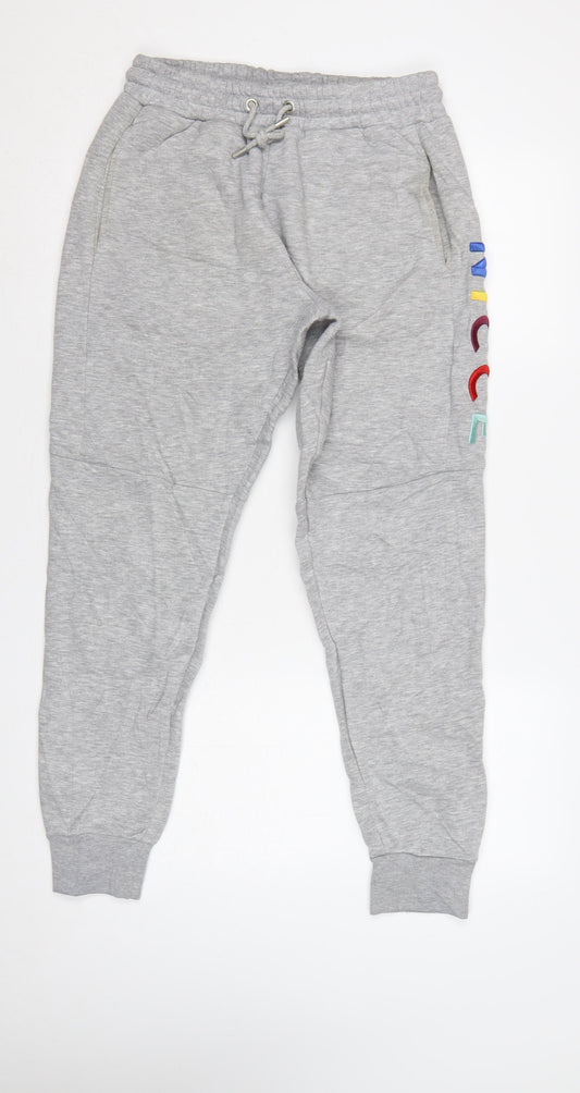 Nicce Men’s Grey Logo Fleece Jogger Sweatpants Size M