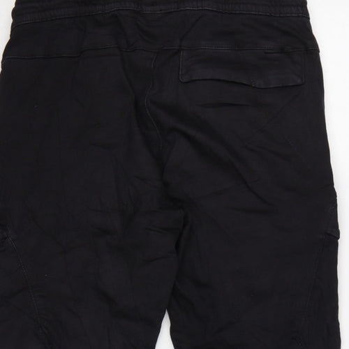 Pull&Bear Men’s Black M Cargo Jogger Trousers Drawstring