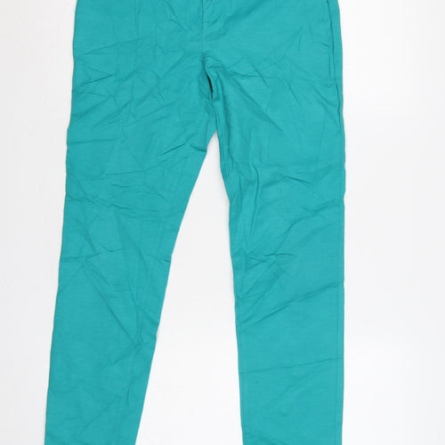 Ecru Women’s Blue UK 8 Slim Tapered Cotton Trousers