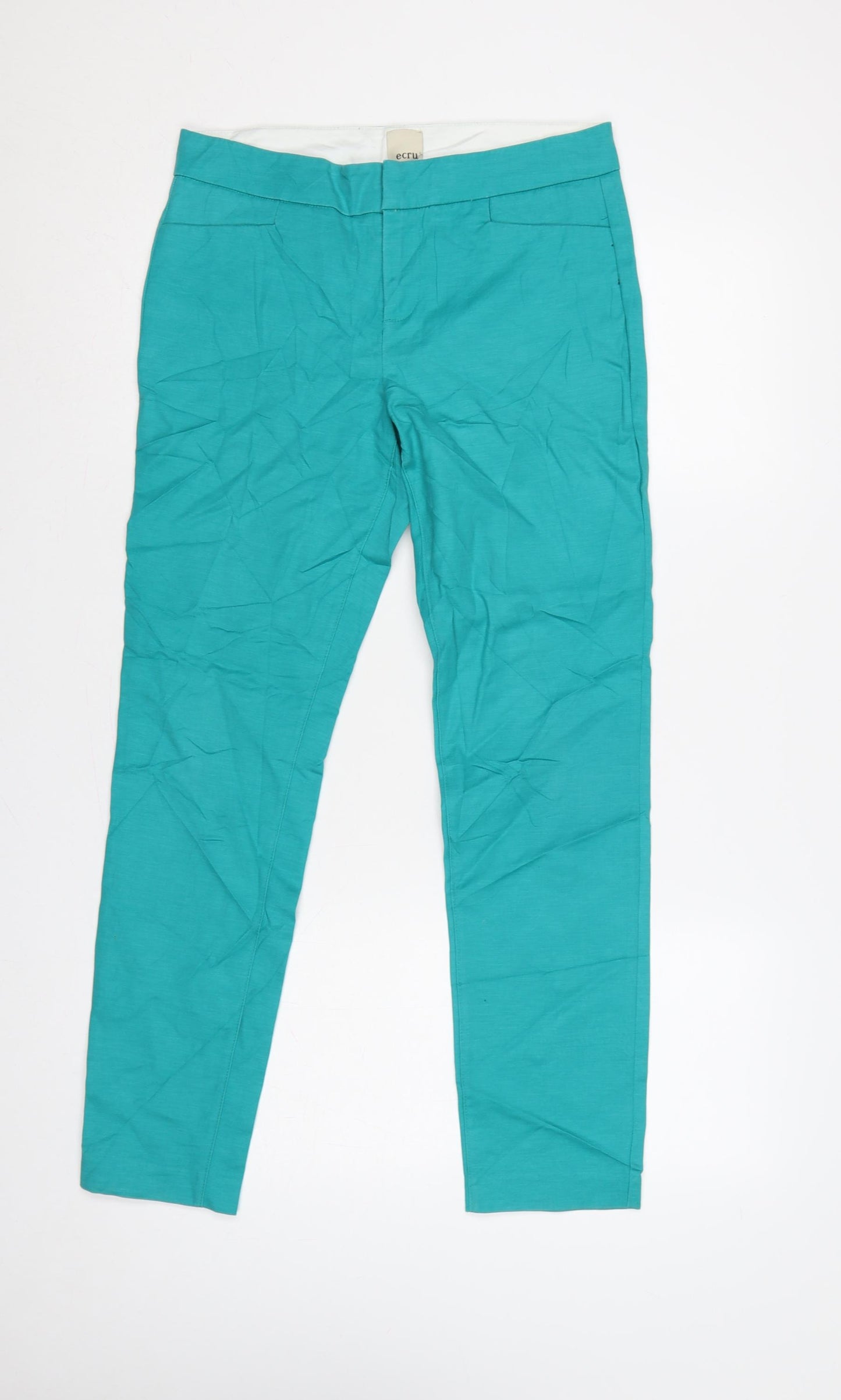 Ecru Women’s Blue UK 8 Slim Tapered Cotton Trousers