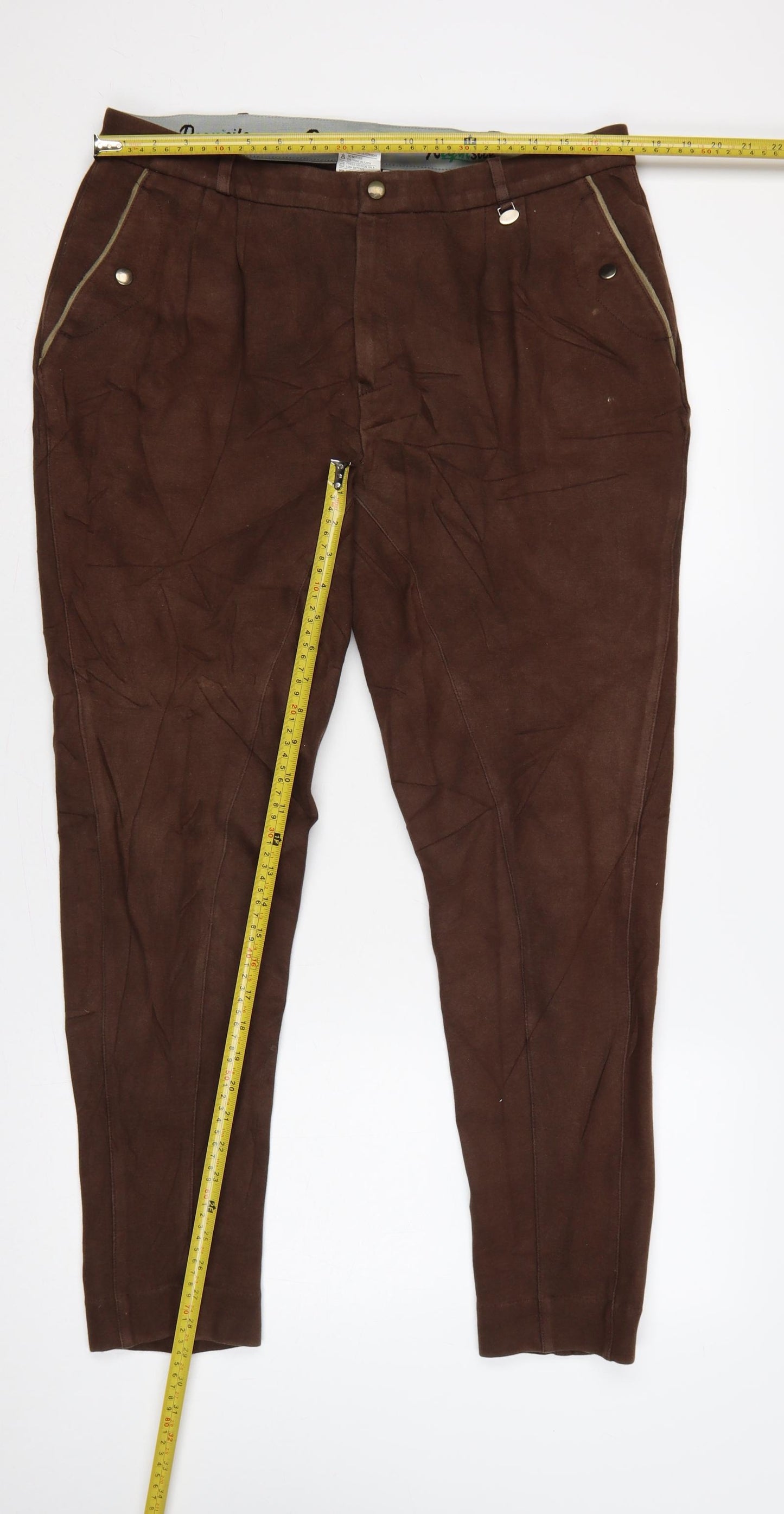 Requisite Women’s Brown Cotton Stretch Riding Trousers Size 36 Pockets