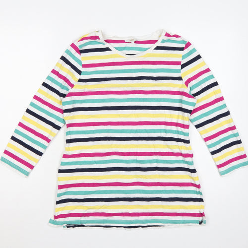 Cotton Traders Women’s Multicoloured Stripe Long Sleeve T-Shirt UK 14