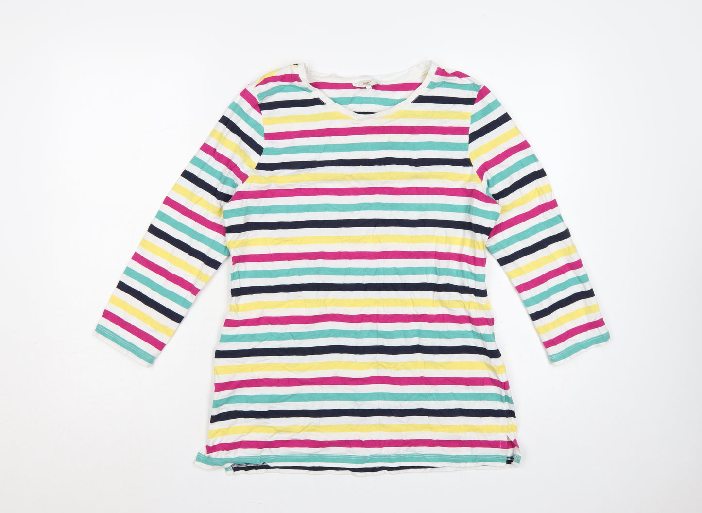 Cotton Traders Women’s Multicoloured Stripe Long Sleeve T-Shirt UK 14