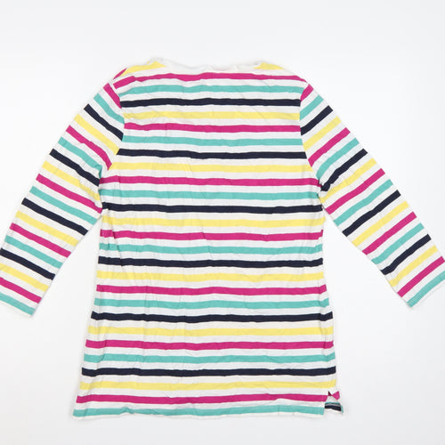 Cotton Traders Women’s Multicoloured Stripe Long Sleeve T-Shirt UK 14