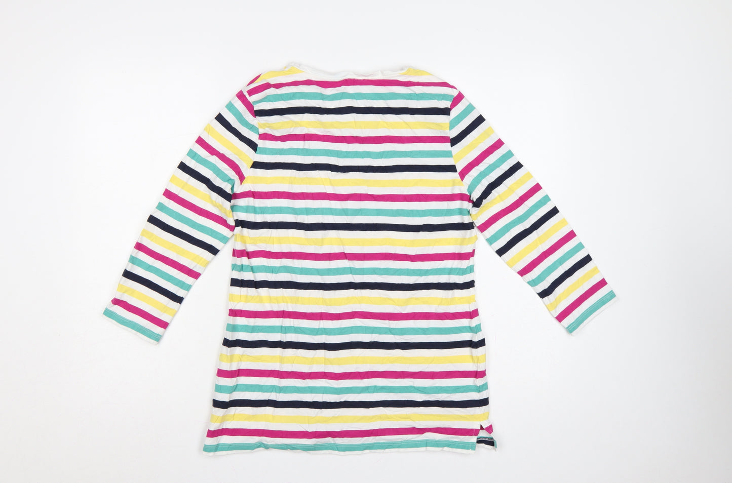 Cotton Traders Women’s Multicoloured Stripe Long Sleeve T-Shirt UK 14